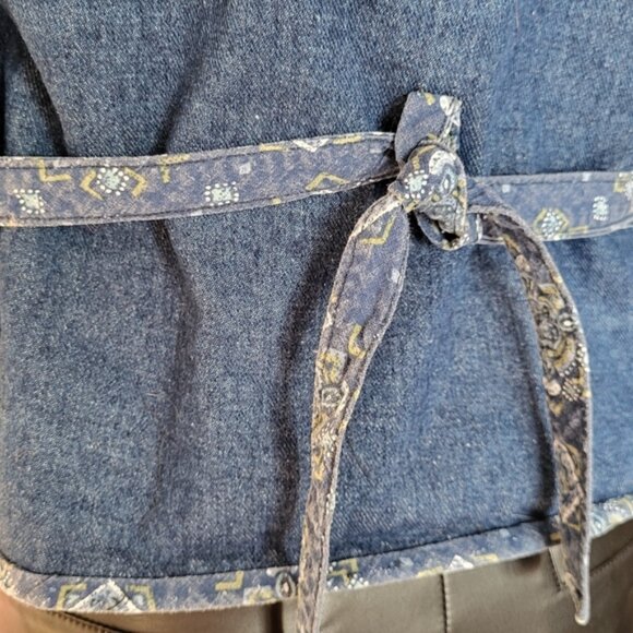 Western Denim Vest  Embroidered Horse Floral Handcrafted Unique Equestrian - Picture 4 of 12